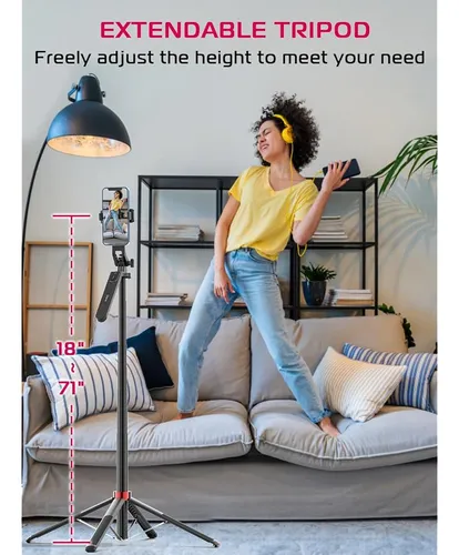 Ulanzi Ma09 Trípode De Teléfono Extensible, 71 Selfie Stick