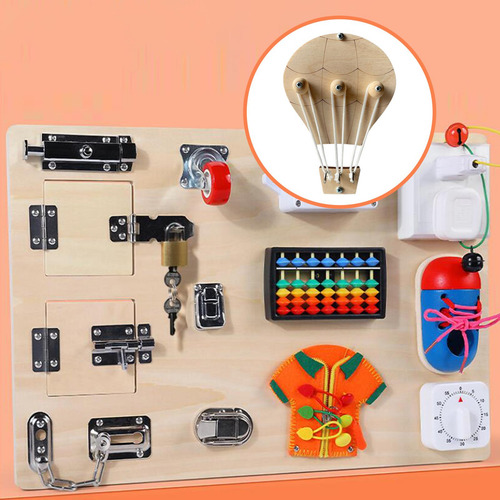 2 Kids Busy Board Diy Material Motor Skill Globo