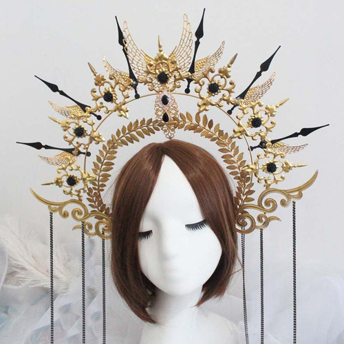 Corona De Halo De Lolita Spike Para Mujer, Tiara Gótica En R