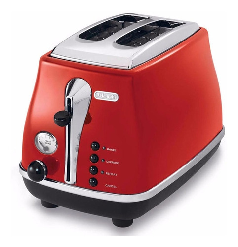 Tostadora Delonghi Icona Cto2003r Para 2 Panes Color Roja