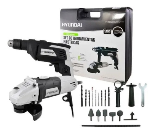 Kit Maletin Amoladora 600w + Taladro 550w Hyundai