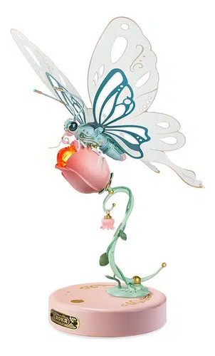Robotime M105b Rompecabezas 3d Metalico Mariposa Sobre Flor