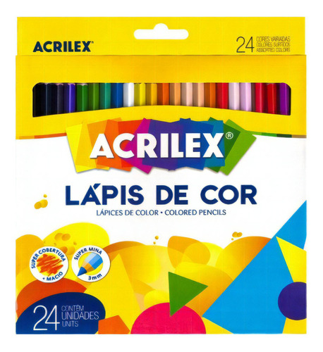 Lápis De Cor Super Mina 24 Cores Acrilex