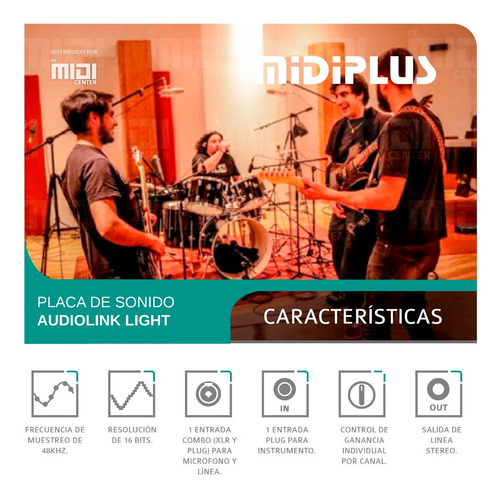 Imagen 5 de 10 de Promo Placa De Sonido Usb Externa Midiplus Audiolink Light