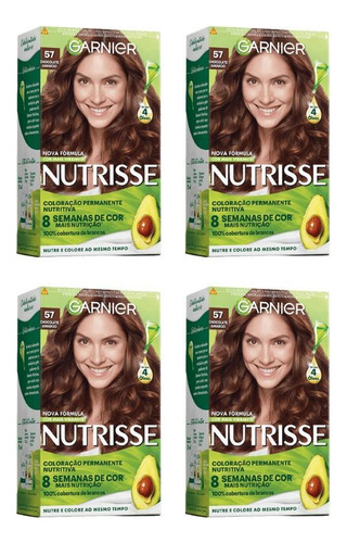 Coloraçao Nutrisse 57 Castanho Claro Dourado Acaju-kit C/4un