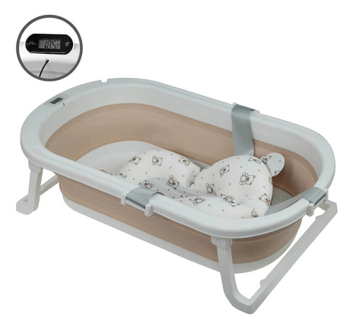 Bañera Plegable Avanti Delfin C/reduc Y Termómetro | 25 Lts Color Beige Animales