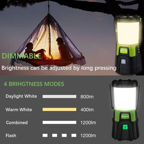 Euloca Linterna Led De Camping, Super Brillante De 1200 Lume