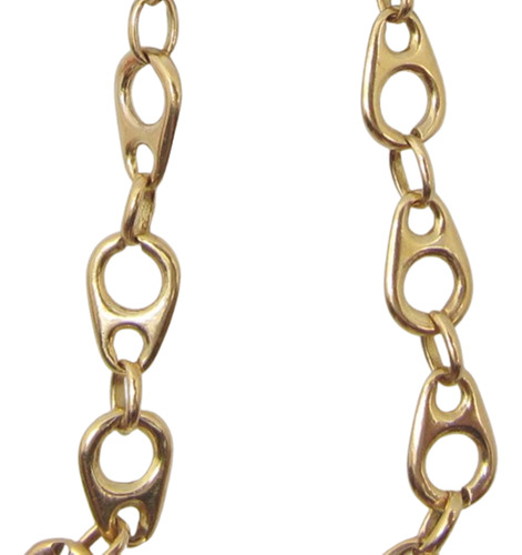 7939 Pulseira Comp. 22 Cm Pulseira Maciça Reforçada Ouro 18