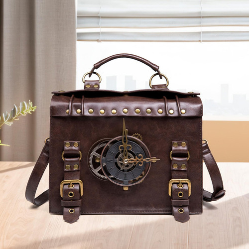 Hx Bolso Bandolera Steampunk Con Correa Ajustable Y Gran