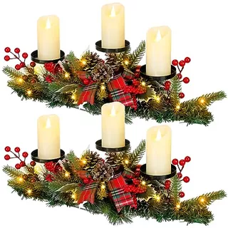 2 Pcs Christmas Table Centerpiece Decoration With 6 Pcs...