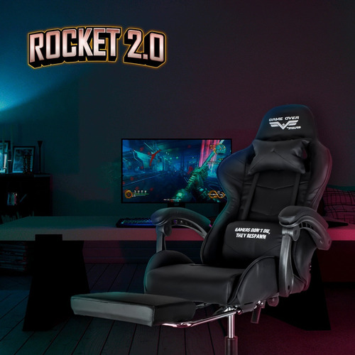 Imagen 6 de 6 de Silla Gamer Reclinable Ergonomica Ajustable Reposa Pies