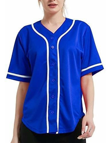 Imagen 1 de 6 de Toptie Mujeres Baseball Jersey Hip Hop Hipster Button Down B