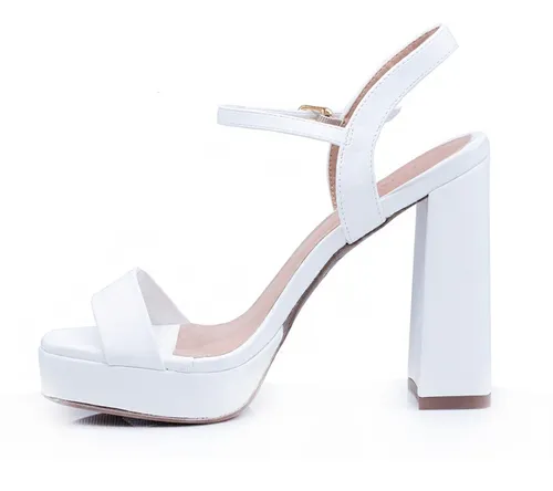 Sandalia Chocolate Nina Taco Plataforma Blanca Fiesta Kandil
