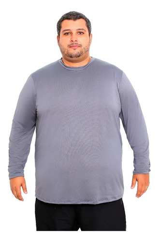 Camisa Plus Size Manga Longa Camiseta Dry  Masculina