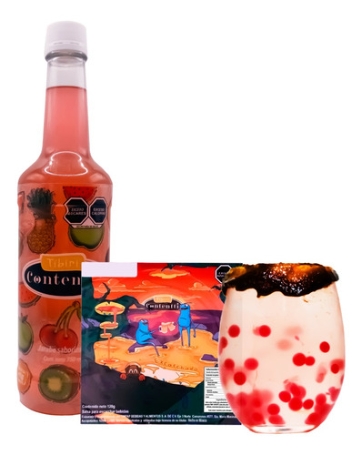 Tíbiri Contentti Kit Bebida Pantera Rosa Escarchado 3 Pzs