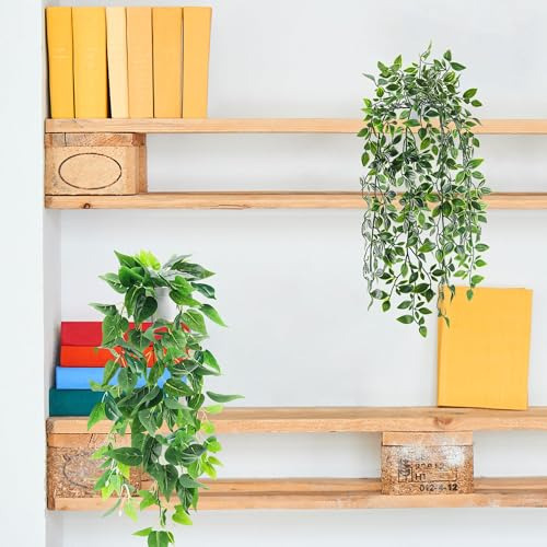 Juego De 2 Plantas Falsas Colgantes De Hiedra En Maceta Art