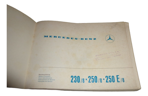 Mercedes Benz 230 - 250 C Y Ce 1969 Manual De Servicio (Usado)