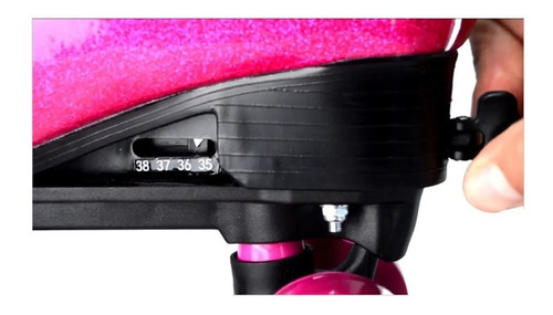 Imagem 4 de 7 de Patins Roller Infantil Ou Adulto 4 Rodas Glitter Ajustável