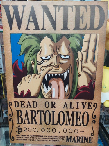 Cuadro One Piece Se Busca Bartolomeo En Tela Pvc 60x40