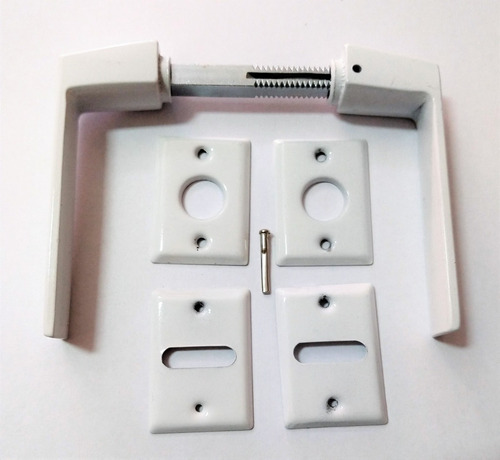Imagen 2 de 6 de Manija Picaporte Aluminio Biselada Negro/blanco X 12 Uni