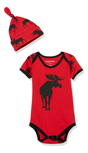 Little Blue House By Hatley Baby Boys' Bodysuit & Hat, Moose