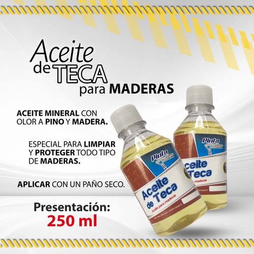 Aceite De Teca Pintaquim 250ml / Para Maderas / 09272