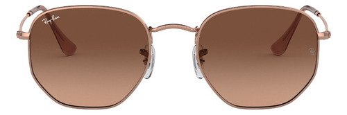 Lente De Sol Ray-ban Hexagonal 0rb3548n Unisex Hexagonal Rojo Pink Gradient Brown Copper Copper