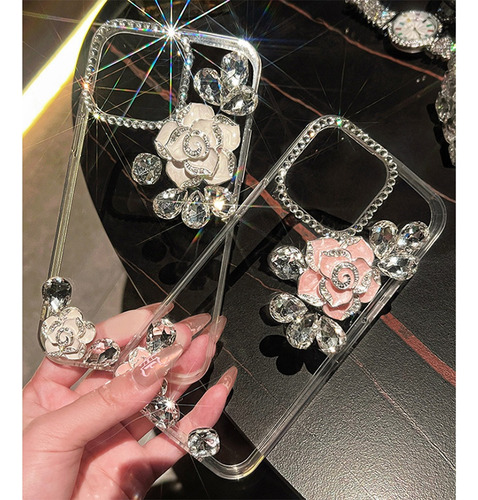 Funda Para iPhone Con Flores De Camelia- Series 16/15/14
