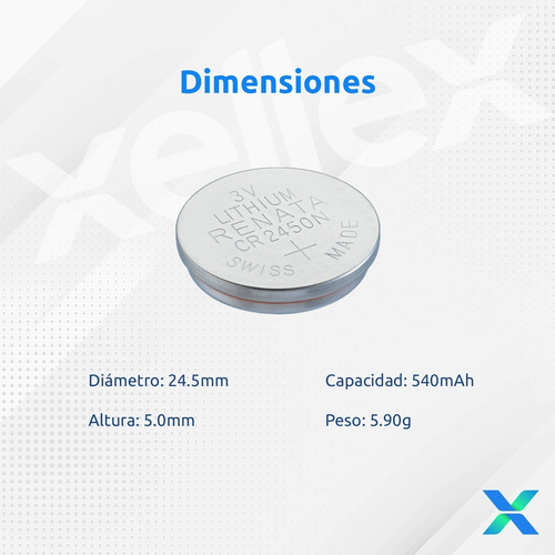 10 X Pilas Boton Cr2450 2450n Renata Original Suiza Blister