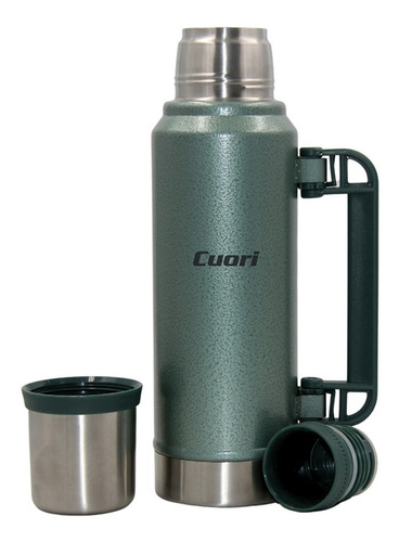 Termo Cuori Alpi 1l Acero Inox C/ Tapón Cebador Y Asa Verde