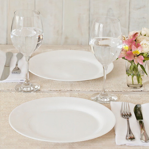 4 Unidades Prato Raso Menu Opaline Branco Temperado Nadir