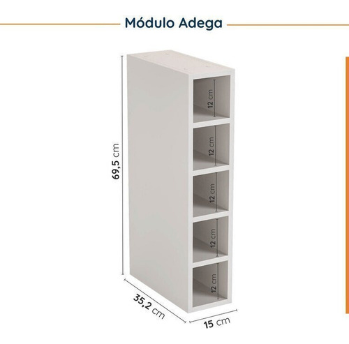 Cozinha Modulada 8 Peças Sem Tampo Sem Rodapé 4 Ghwt