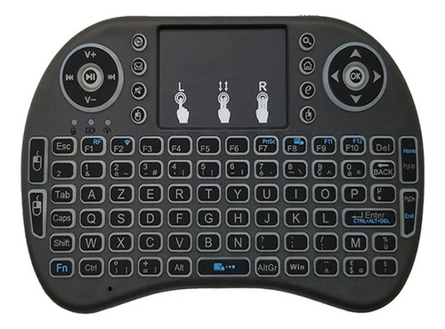 Teclado Y Mouse Pad Inalambrico Para Tv Box Ps3 Pc Color del teclado Negro Idioma Español Latinoamérica