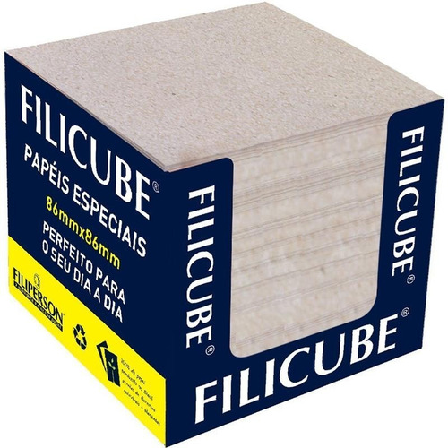 Bloco Para Recado Filicube 8x8cm.90g. Rec.natura Cor Reciclado