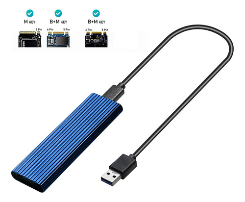 Carcasa M2 Ssd Carcasa Nvme Adaptador Ssd M.2 A Usb Para Nvm