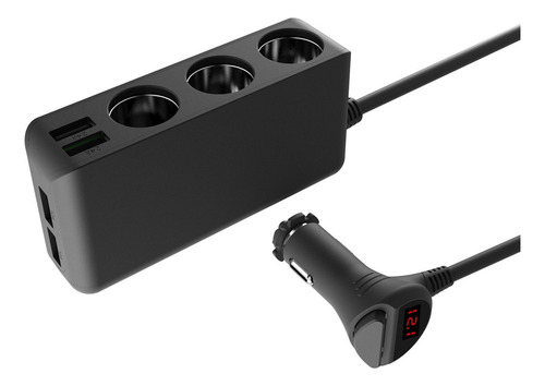 Divisor De Cargador De Coche, 120 W, 12 V/24 V, 3 Enchufes,