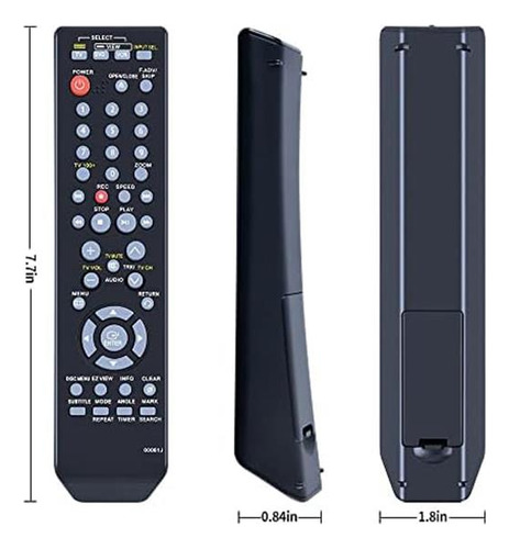Reemplazo De Pzl J Para Samsung Dvd Vcr Combo Player Control