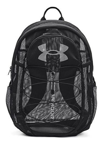 Under Armour Kids' Hustle Mesh Mochila, (001) Negro / / Blan