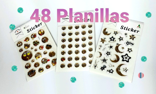 48 Planillas De Stickers Burbuja Varios Modelos