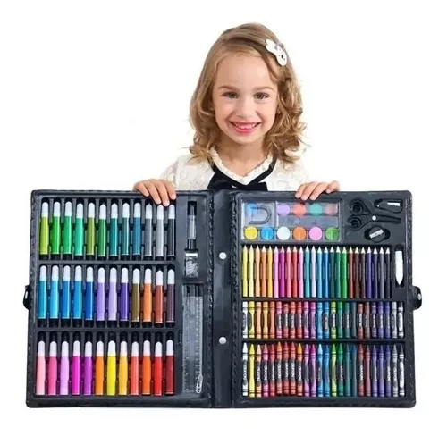 Set Arte Estuche Colores Crayones Plumones Acuarelas 150pz