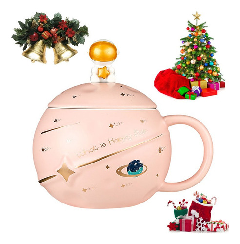 Taza Planeta Astronauta En Relieve De 400ml Con Caja Color Rosa Taza De Cerámica De Astronauta