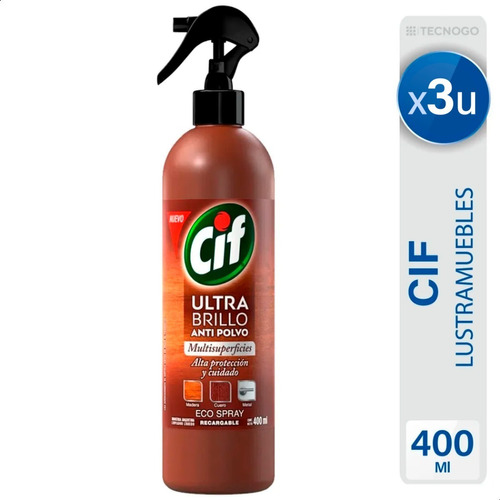 Lustramueble Cif Ultra Brillo Originial Eco Spray X3