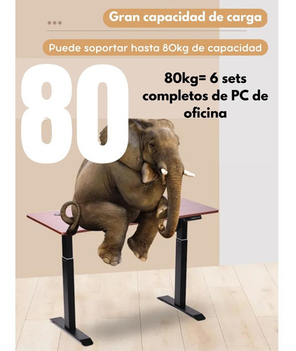 Escritorio De Altura Ajustable Eléctrico 120cm Base Negro
