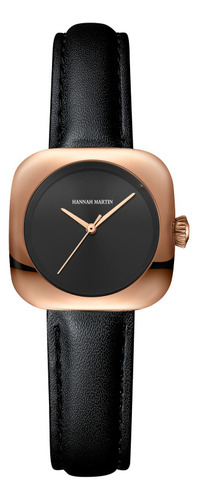 Reloj Hannah Martin De Cuero Elegante Y Sencillo