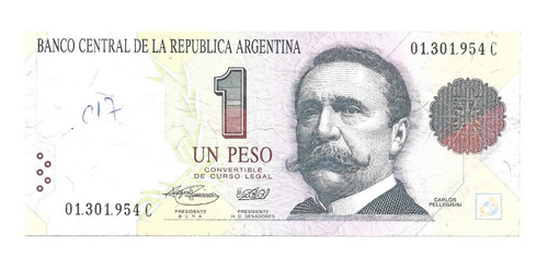 Bottero 3007 - Billete De 1 Peso Convertible Año 1993 - Vf+