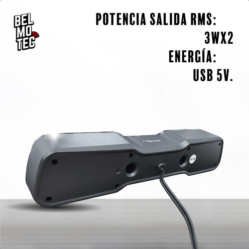 Barra De Sonido Rgb Netmak Hunter USB 2.0 Compatible Pc Consolas