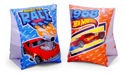 Par De Flotis Inflable Salvavidas Brazo Flotador Hot Wheels Color Azul