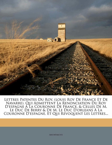 Libro Lettres Patentes Du Roy, (louis Roy De France Et  Lhs2