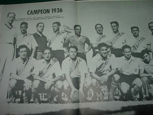 Poster Futbol River Plate Vintage Equipo Campeon 1936 Carriz