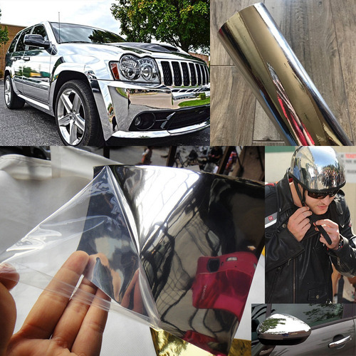 Vinilo Cromado Moldeable Auto Moto Tuning (50cm X 50cm)
